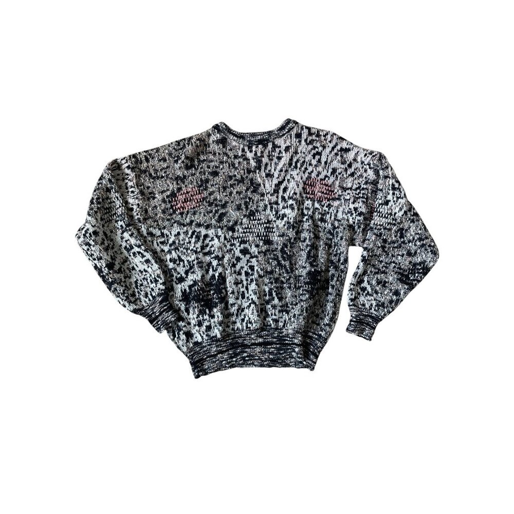 VTG Mens Gray and Pink Grandpacore Crosby 90s Grandpa Sweater Size L